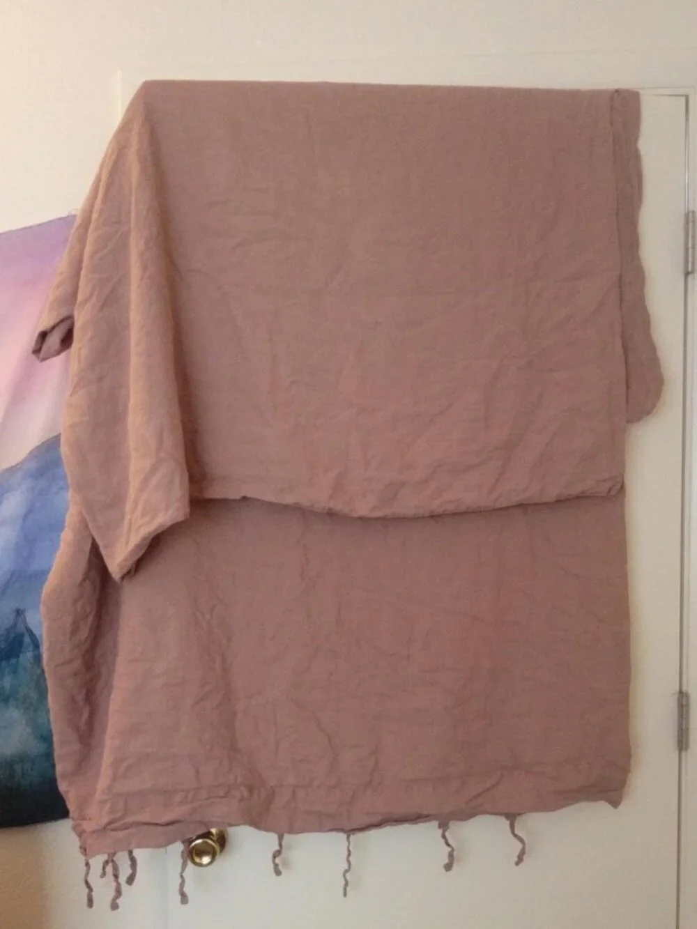 100% linen Ikea Puderviva pink full size set
